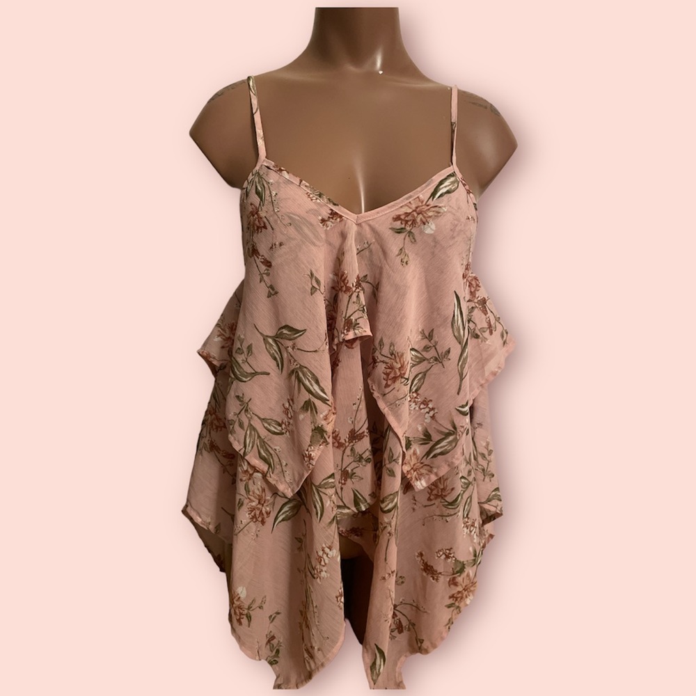 PINK FLORAL BLOUSE SIZE XS